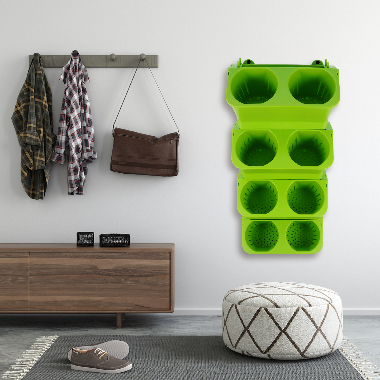 Self-Watering Planter - Zestaw 4 pionowych doniczek ściennych z